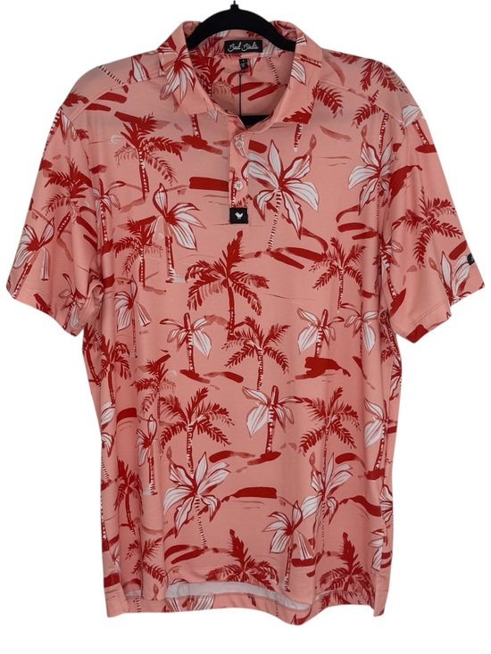 Bad Birdie Other - Bad Birdie Men’s Short Sleeve Golf Polo Ricky Rose Print Size Large NEW